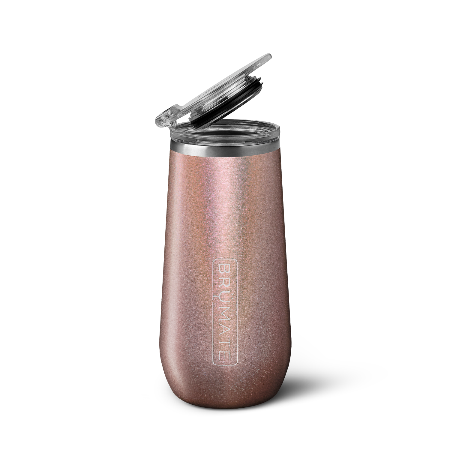 Champagne Flute | Glitter Rose Gold | 12oz U1