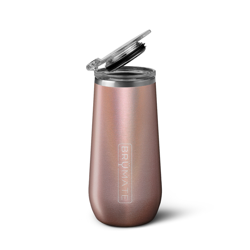 Champagne Flute | Glitter Rose Gold | 12oz U1